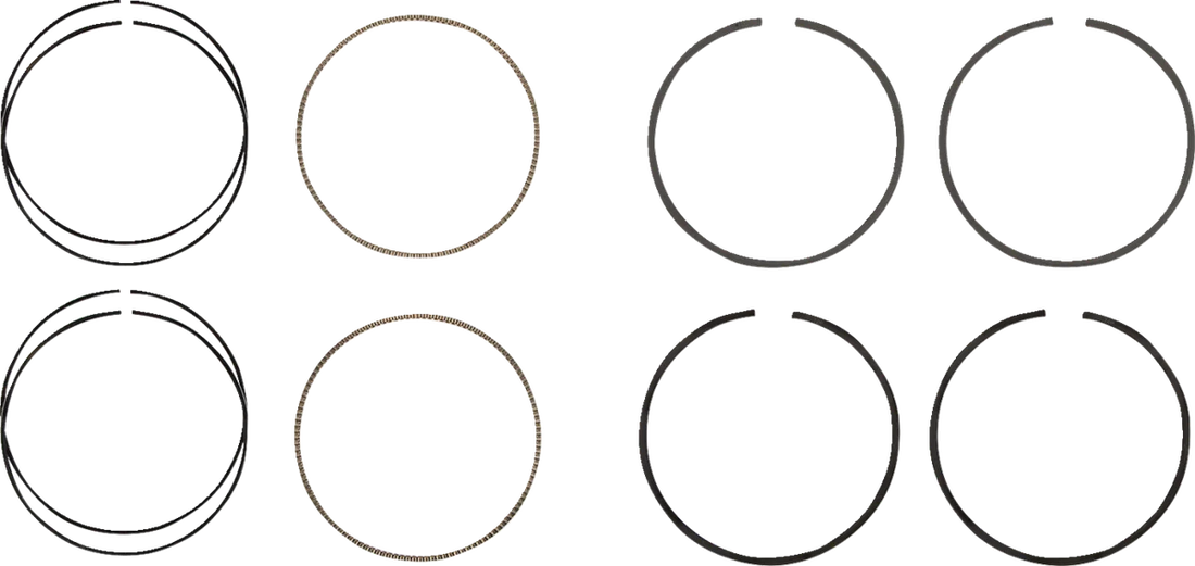 Hastings - Piston Rings - 107" Motor - 3.937" Standard - M8 - 2C5231 - Side View