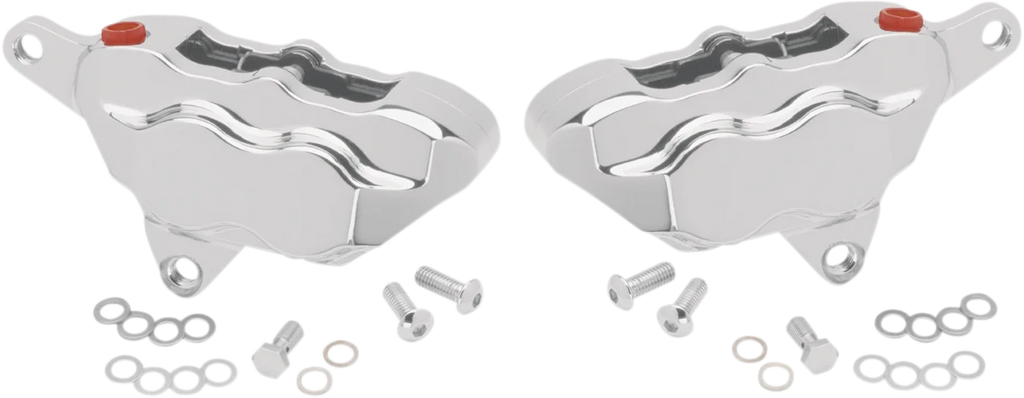 Hawg Halters Inc 4-Piston Caliper - Dual Disc - Front - Chrome FKDDCC550 - Main Product View