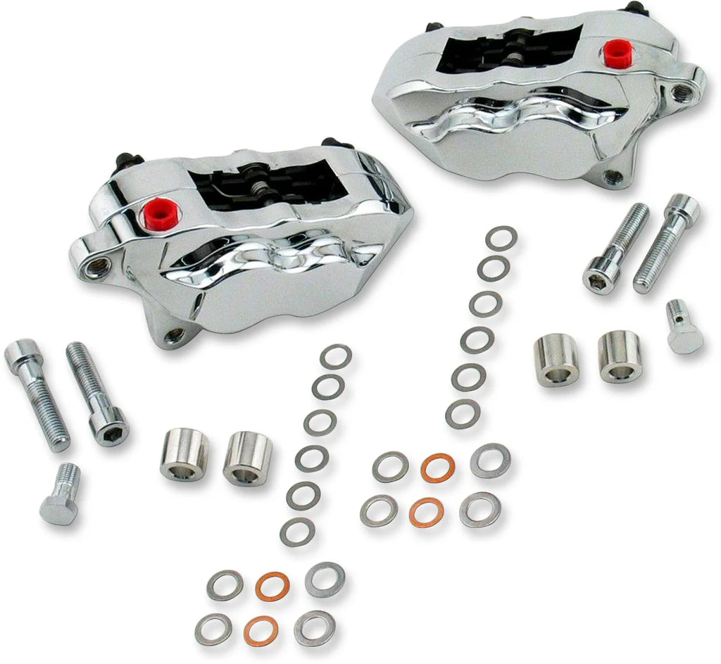Hawg Halters Inc 4-Piston Caliper - Dual Disc - Front - Chrome FKDDCC551 - Main Product View