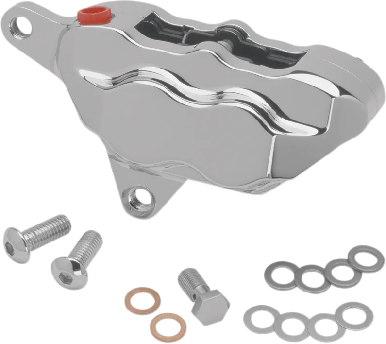 Hawg Halters Inc 4-Piston Caliper - Dual Disc - Front - Chrome FKDDCC551 - Side View