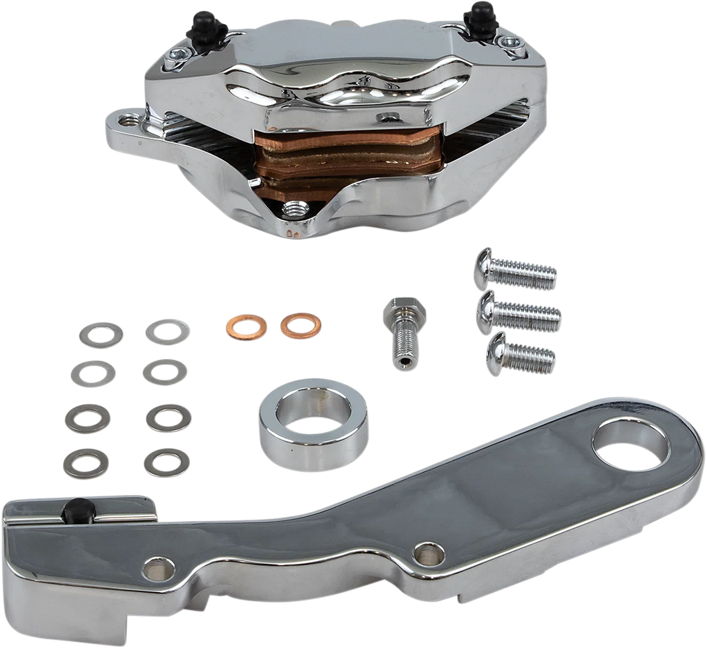 Hawg Halters Inc 4-Piston Caliper - Rear - Chrome RKHTCC548 - Main Product View