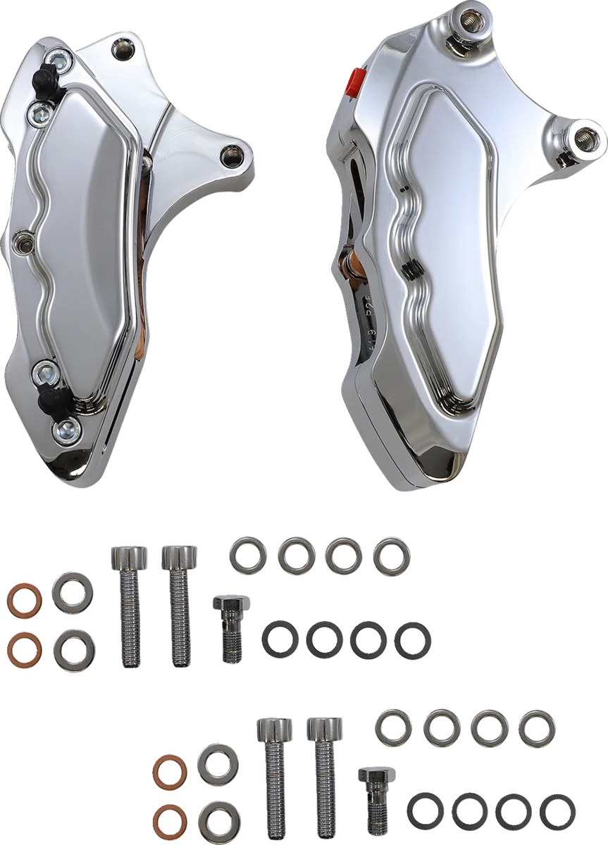 Hawg Halters Inc 6-Piston Dual Caliper - Chrome - 13" FKDDCC6013 - Side View