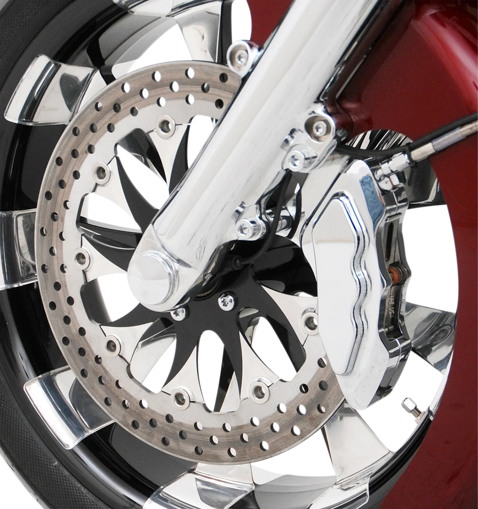 Hawg Halters Inc 6-Piston Front Caliper - '00-'07 Big Twin LHSCC6001 - Installation View
