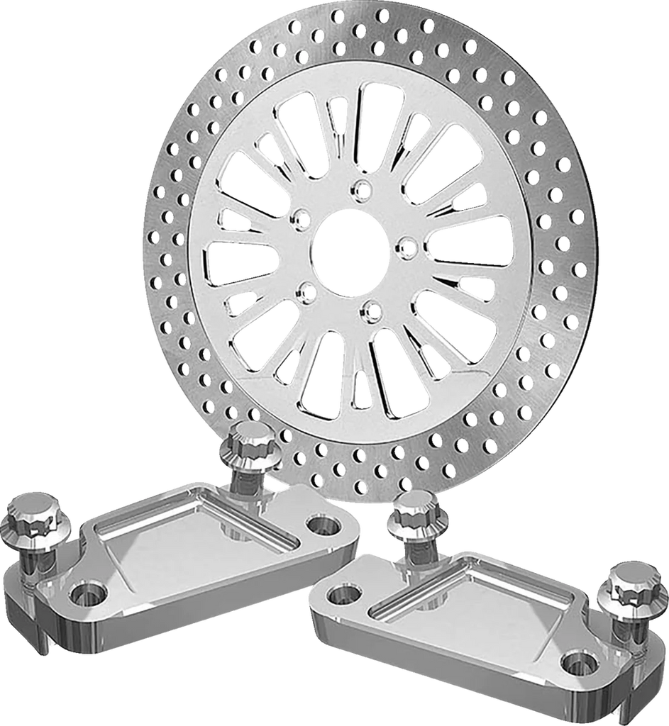 Hawg Halters Inc Axial Caliper Mount Adapter Bracket - Chrome FBAXCC-13LH - Side View
