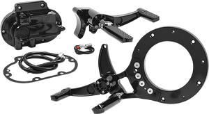Hawg Halters Inc Mid Control Conversion Kit - Black - Knurled Pegs - FLH/FLT MCK-FH16AS-FK - Main Product View