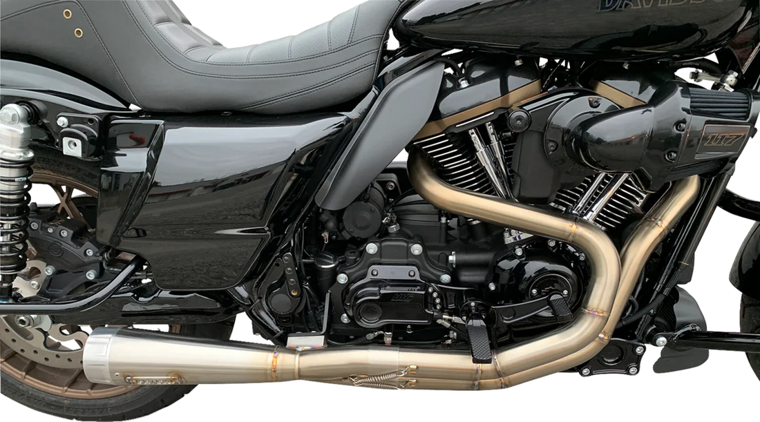 Hawg Halters Inc Mid Control Conversion Kit - Black - Knurled Pegs - FLH/FLT MCK-FH16AS-FK - Side View