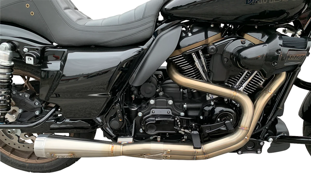 Hawg Halters Inc Mid Control Conversion Kit - Black - Knurled Pegs - FLH/FLT MCK-FH16AS-FK - Side View
