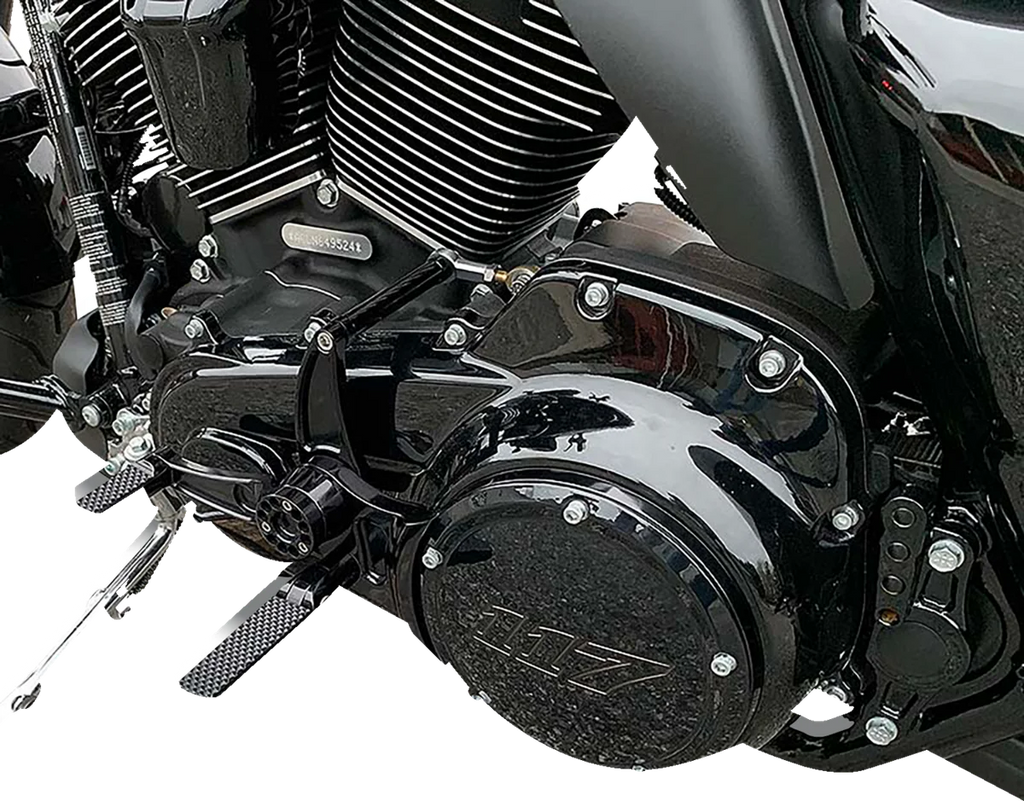 Hawg Halters Inc Mid Control Conversion Kit - Black - Knurled Pegs - FLH/FLT MCK-FH16AS-FK - Back View