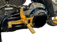 Load image into Gallery viewer, Hawg Halters Inc Mid Control Conversion Kit - Gold - Knurled Pegs - FLH/FLT MCK-FH16GS-FK - Main Product View