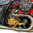 Load image into Gallery viewer, Hawg Halters Inc Mid Control Conversion Kit - Gold - Knurled Pegs - FLH/FLT MCK-FH16GS-FK - Side View