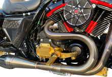 Load image into Gallery viewer, Hawg Halters Inc Mid Control Conversion Kit - Gold - Knurled Pegs - FLH/FLT MCK-FH16GS-FK - Side View