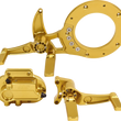 Load image into Gallery viewer, Hawg Halters Inc Mid Control Conversion Kit - Gold - Knurled Pegs - FLH/FLT MCK-FH21GS-FK - Main Product View