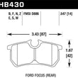 Load image into Gallery viewer, Hawk 00-07 Ford Focus DTC30 Rear Race Brake Pads - Side View
