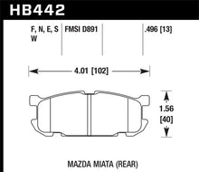 Load image into Gallery viewer, Hawk 01-02 Miata w/ Sport Suspension HP+  Street Rear Brake Pads (D891) - Main Product View