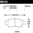 Load image into Gallery viewer, Hawk 02-06 RSX (non-S) Front / 03-09 Civic Hybrid / 04-05 Civic Si Front Blue 9012 Race Brake Pads - Back View
