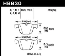 Load image into Gallery viewer, Hawk 02-11 BMW (Various) HPS Street Rear Brake Pads - Side View
