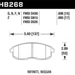 Load image into Gallery viewer, Hawk 03-04 G35/03-05 G35X/ 02-05 350z w/o Brembo HPS Street Front Brake Pads - Main Product View