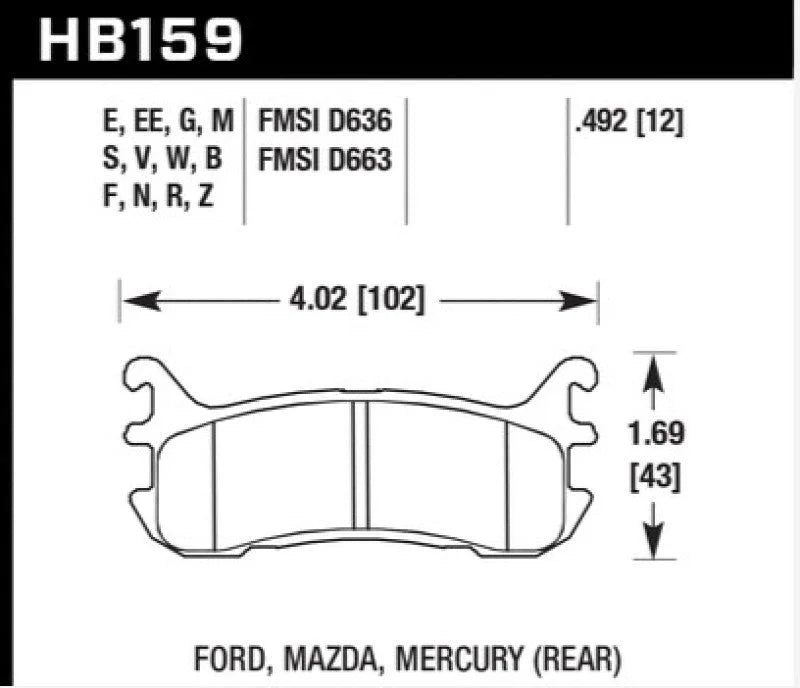 Hawk 03-05 Mazda Miata Rear ER-1 Brake Pad Set - Main Product View