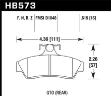 Load image into Gallery viewer, Hawk 04-06 Pontaic GTO HPS 5.0 Rear Brake Pads - Side View