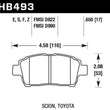 Load image into Gallery viewer, Hawk 04-07 xA/xB D990 Blue 9012 Race Front Brake Pads - Back View
