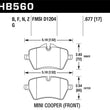 Load image into Gallery viewer, Hawk 05-06 JCW R53 Cooper S &amp; 07+ R56 Cooper S HP+ Street Front Brake Pads - Side View