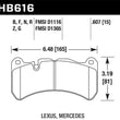 Load image into Gallery viewer, Hawk 05-06 Mercedes-Benz CLK55 AMG ER-1 Front Brake Pads (For Brembo Calipers) - Side View