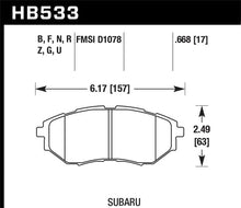 Load image into Gallery viewer, Hawk 05-08 LGT D1078 Performance Ceramic Street Front Brake Pads - Side View