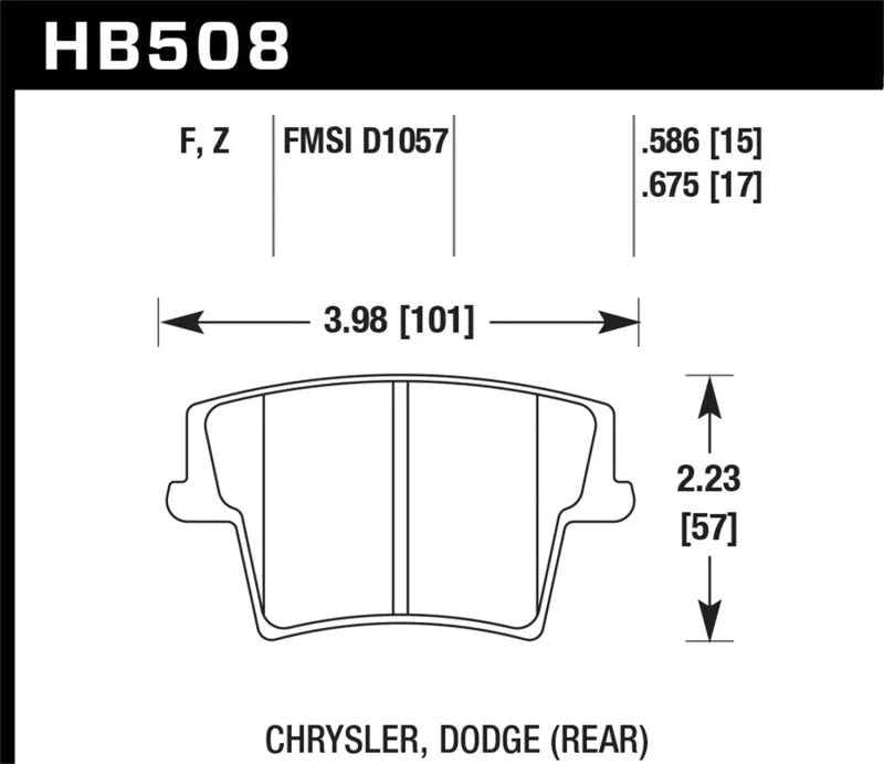 Hawk 05-10 Chrysler 300 (except SRT8) / 08-10 Dodge Challenger SE/RT HPS 5.0 Brake Pads - Main Product View