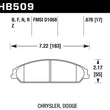 Load image into Gallery viewer, Hawk 05 Chrysler 300C w/ Perf. and HD Suspension HPS Street Front Brake Pads - Side View