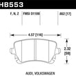 Load image into Gallery viewer, Hawk 06-07 Audi A6 Quattro / 03-04 RS6 / 04-08 S4 HPS Street Rear Brake Pads - Side View
