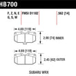Load image into Gallery viewer, Hawk 06-07 Subaru WRX Blue 9012 Front Race Pads - Additional View 5