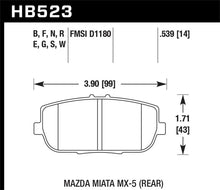 Load image into Gallery viewer, Hawk 06-11 Mazda Miata MX-5 Rear DTC-60 Race Brake Pads - Side View