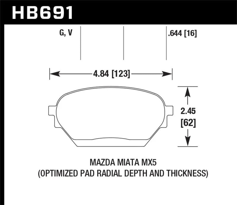 Hawk 06-14 Mazda MX-5 DTC-60 Race Front Brake Pads - Main Product View
