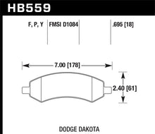 Load image into Gallery viewer, Hawk 06-16 Dodge RAM 1500 / 06-10 Mitsubishi Raider Super Duty Front Brake Pads - Side View
