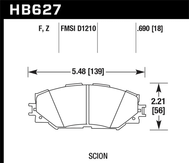 Hawk 06-16 Toyota RAV4 HPS 5.0 Front Brake Pads - Main Product View