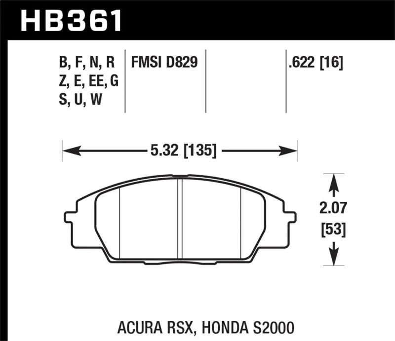 Hawk 06+ Civic Si HP+ Street Front Brake Pads - Main Product View