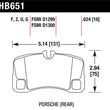 Load image into Gallery viewer, Hawk 07-08 Porsche 911 Turbo/911 GT3/911 GT3 CUP Rear DTC-60 Race Brake Pads - Back View