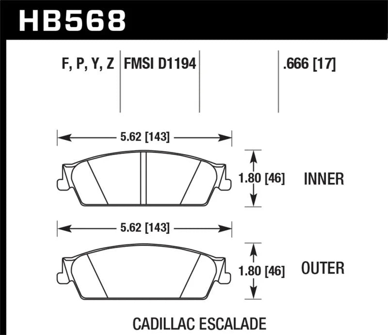 Hawk 07 Chevy Tahoe LTZ LTS Rear Brake Pads - Main Product View