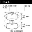 Load image into Gallery viewer, Hawk 07+ Mini Cooper HPS Street Rear Brake Pads - Main Product View