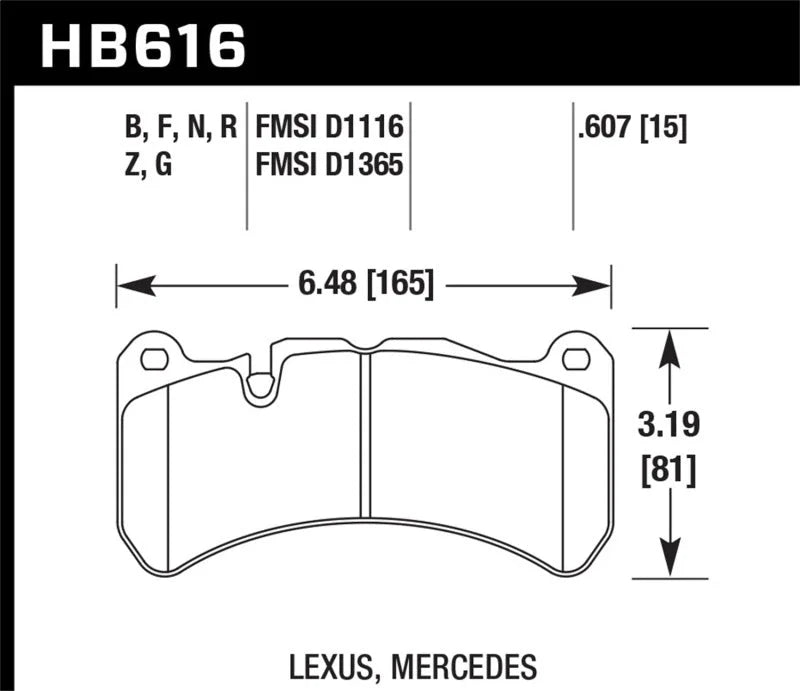 Hawk 08-09 Lexus IS-F HP+ Street Front Brake Pads - Main Product View