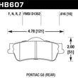 Load image into Gallery viewer, Hawk 08-09 Pontiac G8 3.6 Base/6.0 HPS Street Rear Brake Pads - Back View