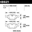 Load image into Gallery viewer, Hawk 08-11 BMW 128i / 10 BMW 323i / 07-11 BMW 328i / 07-11 BMW 328XI HT-10 Race Rear Brake Pads - Back View