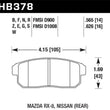 Load image into Gallery viewer, Hawk 08-11 Mazda RX-8 1.3L 40th Anniversary Edition Rear ER-1 Brake Pads - Side View
