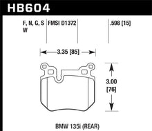 Load image into Gallery viewer, Hawk 08-13 BMW 135i HPS 5.0 Rear Brake Pads - Side View