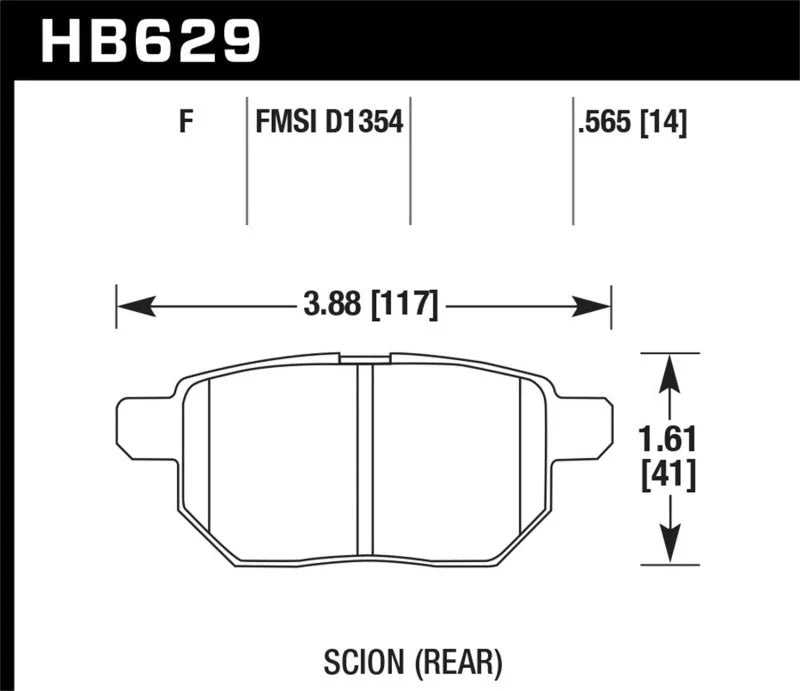 Hawk 08-15 Scion xB HPS 5.0 Rear Brake Pads - Main Product View