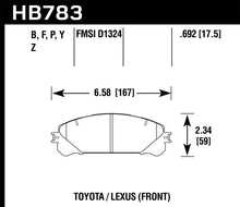 Load image into Gallery viewer, Hawk 08-16 Toyota Highlander Performance Ceramic Street Front Brake Pads - Main Product View