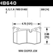Load image into Gallery viewer, Hawk 09-10 Mini Cooper HP+ Autocross Front Brake Pads - Main Product View