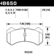 Load image into Gallery viewer, Hawk 09-11 Nissan GT-R DTC-70 Motorsports Front Brake Pads - Side View