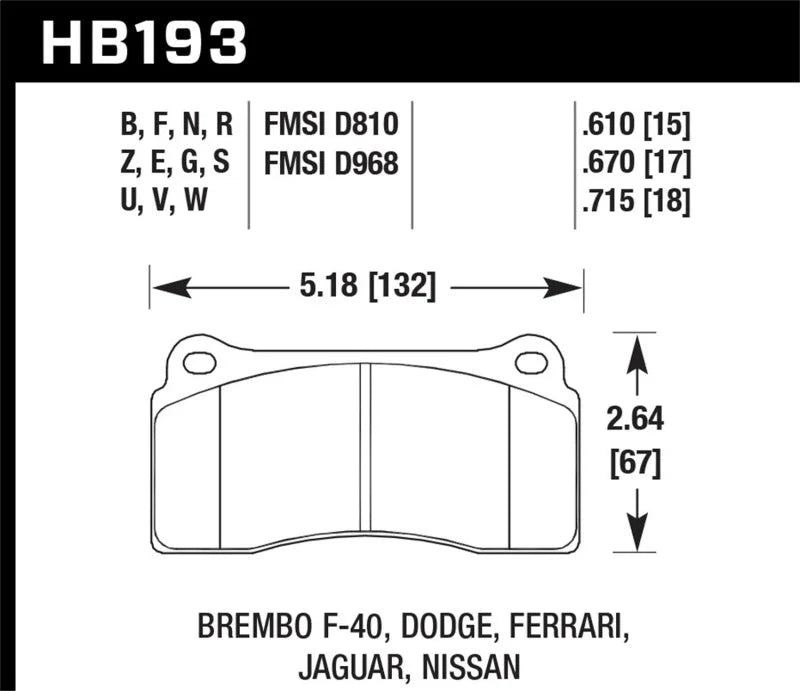 Hawk 09-11 Nissan GT-R Performance Ceramic Street Rear Brake Pads - Main Product View