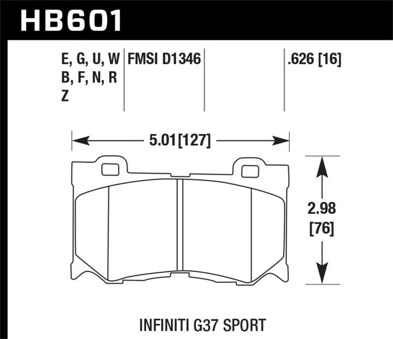 Hawk 09-12 Infiniti G37 Sport HPS Street Front Brake Pads - Main Product View
